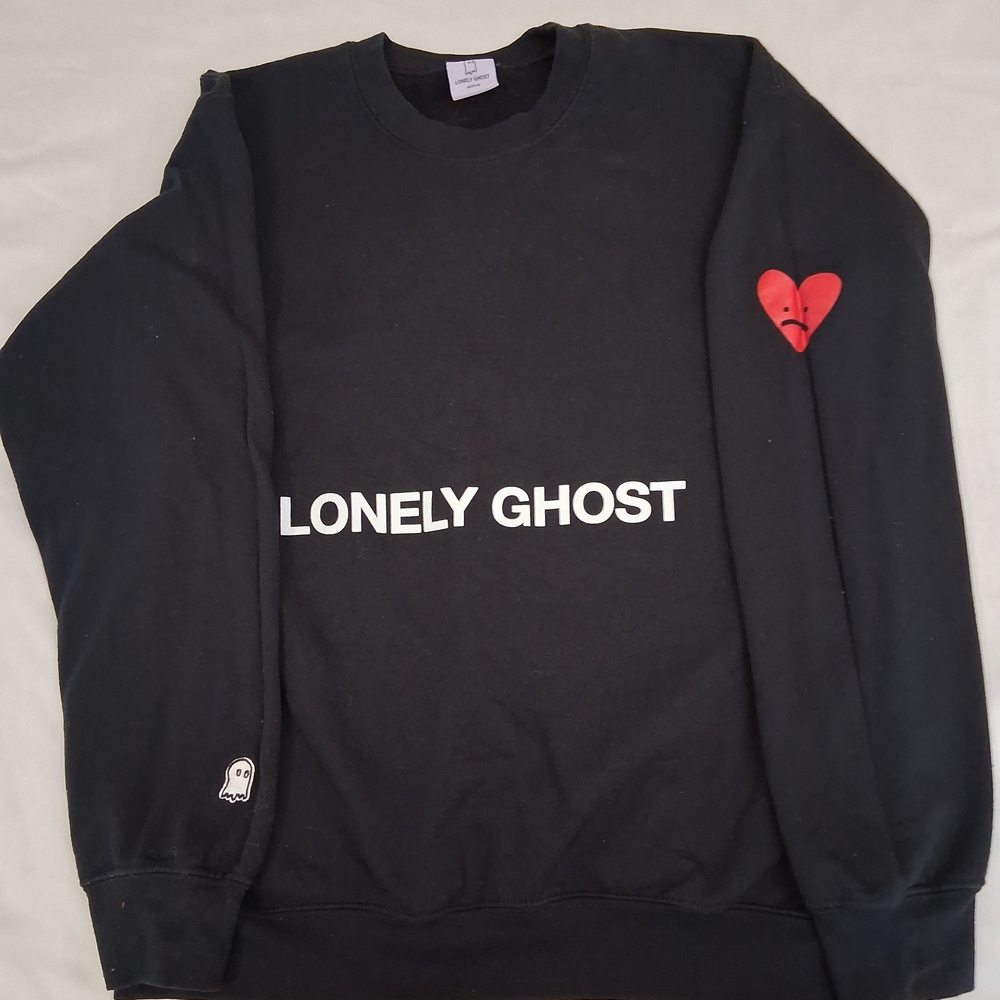 LONELY GHOST Black Crewneck Sweater